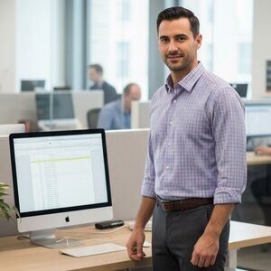 BANANA REPUBLIC Slim Fit Plaid Non Iron Dress Shirt Size M